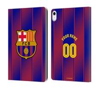 Head Case Designs Officially Licensed Custom Customised Personalised FC Barcelona Home 2025/26 Kit Leather Wallet Case Compatible With Apple iPad 10.9 2022/2025
