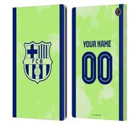 Head Case Designs Officially Licensed Custom Customised Personalised FC Barcelona Third 2024/25 Kit Leather Book Wallet Case Cover Compatible With Amazon Fire Max 11 2023