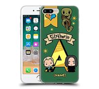Head Case Designs Officially Licensed Custom Customised Personalised Harry Potter Name Slytherin Deathly Hallows L Gel Case [Military Grade] Compatible With Apple iPhone 7 Plus/iPhone 8 Plus