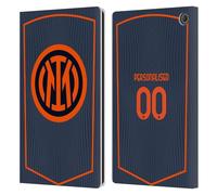 Head Case Designs Officially Licensed Custom Customised Personalised Inter Milan Third 2025/26 Players Home Kit Leather Wallet Case Compatible With Amazon Fire Max 11 2023