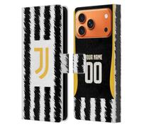 Head Case Designs Officially Licensed Custom Customised Personalised Juventus Football Club Home 2023/24 Match Kit Leather Wallet Case Compatible With Apple iPhone 17 Pro Max