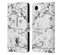 Head Case Designs Officially Licensed Custom Customised Personalised Liverpool Football Club Liver Bird Marble Logo 1 Leather Book Wallet Case Cover Compatible With Apple iPhone 16e