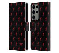 Head Case Designs Officially Licensed Custom Customised Personalised Liverpool Football Club Liver Bird Red Logo 1 Leather Book Wallet Case Cover Compatible With Samsung Galaxy S23 Ultra 5G