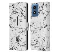 Head Case Designs Officially Licensed Custom Customised Personalised Liverpool Football Club Liver Bird Marble Logo 1 Leather Book Wallet Case Cover Compatible With Motorola Moto G Play (2024)