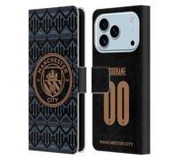 Head Case Designs Officially Licensed Custom Customised Personalised Manchester City Man City FC Away 2020/21 Badge Kit Leather Wallet Case Compatible With Apple iPhone 17 Pro