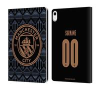 Head Case Designs Officially Licensed Custom Customised Personalised Manchester City Man City FC Away 2020/21 Badge Kit Leather Wallet Case Compatible With Apple iPad 10.9 2022/2025