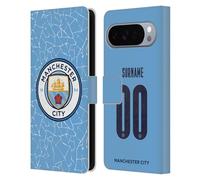 Head Case Designs Officially Licensed Custom Customised Personalised Manchester City Man City FC Home 2020/21 Badge Kit Leather Wallet Case Compatible With Google Pixel 10 Pro XL