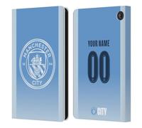 Head Case Designs Officially Licensed Custom Customised Personalised Manchester City Man City FC Home 2026/27 Badge Kit Leather Wallet Case Compatible With Amazon Fire 7 2022