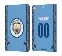Head Case Designs Officially Licensed Custom Customised Personalised Manchester City Man City FC Home 2024/25 Badge Kit Leather Wallet Case Compatible With Apple iPad 9.7 2017 / iPad 9.7 2018