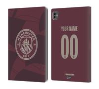 Head Case Designs Officially Licensed Custom Customised Personalised Manchester City Man City FC Third 2024/25 Badge Kit Leather Wallet Case Compatible With Apple iPad Pro 11 M4 2024