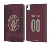 Head Case Designs Officially Licensed Custom Customised Personalised Manchester City Man City FC Third 2024/25 Badge Kit Leather Wallet Case Compatible With Apple iPad Air 11 2020/2022/2024/2025