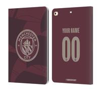 Head Case Designs Officially Licensed Custom Customised Personalised Manchester City Man City FC Third 2024/25 Badge Kit Leather Wallet Case Compatible With Apple iPad 9.7 2017 / iPad 9.7 2018