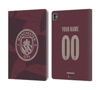 Head Case Designs Officially Licensed Custom Customised Personalised Manchester City Man City FC Third 2024/25 Badge Kit Leather Wallet Case Compatible With Apple iPad Pro 13 M4 2024