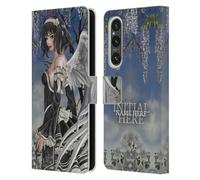 Head Case Designs Officially Licensed Custom Customised Personalised Nene Thomas Angel And Flowers Anime Fairy Name and Initial Leather Book Wallet Case Cover Compatible With Sony Xperia 1 V 5G