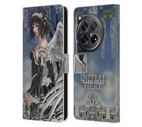 Head Case Designs Officially Licensed Custom Customised Personalised Nene Thomas Angel And Flowers Anime Fairy Name and Initial Leather Book Wallet Case Cover Compatible With OnePlus 12