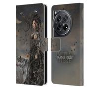 Head Case Designs Officially Licensed Custom Customised Personalised Nene Thomas Gothic Fairy Woman With Wolf Name and Initial Leather Book Wallet Case Cover Compatible With OnePlus 12