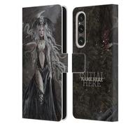 Head Case Designs Officially Licensed Custom Customised Personalised Nene Thomas Skull Queen Of Havoc Dragon Name and Initial Leather Book Wallet Case Cover Compatible With Sony Xperia 1 V 5G