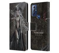 Head Case Designs Officially Licensed Custom Customised Personalised Nene Thomas Skull Queen Of Havoc Dragon Name and Initial Leather Book Wallet Case Cover Compatible With Motorola Moto G Play (2023)