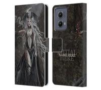 Head Case Designs Officially Licensed Custom Customised Personalised Nene Thomas Skull Queen Of Havoc Dragon Name and Initial Leather Book Wallet Case Cover Compatible With Motorola Edge (2024)