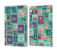 Head Case Designs Officially Licensed Custom Customised Personalised Peanuts Festive Stamps Christmas Leather Wallet Case Compatible With Apple iPad Air 13 2024/2025