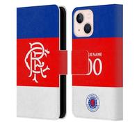 Head Case Designs Officially Licensed Custom Customised Personalised Rangers FC Away 2025/26 Kit Leather Wallet Case Compatible With Apple iPhone 13 Mini