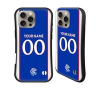 Head Case Designs Officially Licensed Custom Customised Personalised Rangers FC Home 2025/26 Kit Hybrid Case Compatible With Apple iPhone 16 Pro Max