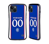 Head Case Designs Officially Licensed Custom Customised Personalised Rangers FC Home 2025/26 Kit Hybrid Case Compatible With Apple iPhone 15 Plus