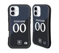 Head Case Designs Officially Licensed Custom Customised Personalised Rangers FC Third 2025/26 Kit Hybrid Case Compatible With Apple iPhone 16 Plus