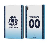 Head Case Designs Officially Licensed Custom Customised Personalised Scotland Rugby Away 2024/25 Kit Leather Wallet Case Compatible With Apple iPad Pro 12.9 2020/2021/2022