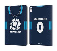 Head Case Designs Officially Licensed Custom Customised Personalised Scotland Rugby Home 2022/23 Kit Leather Wallet Case Compatible With Apple iPad Air 13 2024/2025