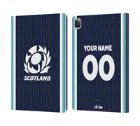Head Case Designs Officially Licensed Custom Customised Personalised Scotland Rugby Home 2024/25 Kit Leather Wallet Case Compatible With Apple iPad Pro 12.9 2020/2021/2022