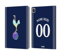 Head Case Designs Officially Licensed Custom Customised Personalised Tottenham Hotspur F.C. Dark Blue and Purple 2023/24 Badge Leather Wallet Case Compatible With Apple iPad Pro 12.9 2020/2021/2022