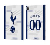 Head Case Designs Officially Licensed Custom Customised Personalised Tottenham Hotspur F.C. White 2023/24 Badge Leather Wallet Case Compatible With Apple iPad Pro 12.9 2020/2021/2022