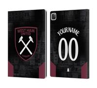 Head Case Designs Officially Licensed Custom Customised Personalised West Ham United FC Away 2024/25 Kit Leather Wallet Case Compatible With Apple iPad Pro 13 M4 2024