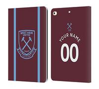 Head Case Designs Officially Licensed Custom Customised Personalised West Ham United FC Home 2020/21 Kit Leather Wallet Case Compatible With Apple iPad 9.7 2017 / iPad 9.7 2018