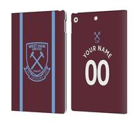 Head Case Designs Officially Licensed Custom Customised Personalised West Ham United FC Home 2020/21 Kit Leather Wallet Case Compatible With Apple iPad 10.2 2019/2020/2021