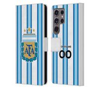 Head Case Designs Officially Licensed Custom Customized Argentina National Football Team Home 2026 Crest Kit Leather Wallet Case Compatible With Samsung Galaxy S24 Ultra 5G