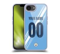 Head Case Designs Officially Licensed Custom Personalised Manchester City Man City FC Home 2025/26 Badge Kit Gel Case [Military Grade] Compatible with Apple iPhone 16e and Compatible with MagSafe