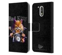 Head Case Designs Officially Licensed D.S. Valori Bad Kitty Kitty And Puppy Leather Wallet Case Compatible With Motorola Moto G41