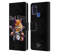 Head Case Designs Officially Licensed D.S. Valori Bad Kitty Kitty And Puppy Leather Wallet Case Compatible With Samsung Galaxy A21s (2020)