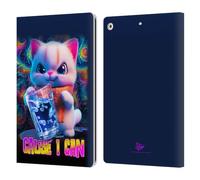 Head Case Designs Officially Licensed D.S. Valori Kitty Cause I Can Kitty And Puppy Leather Wallet Case Compatible With Apple iPad 10.2 2019/2020/2021