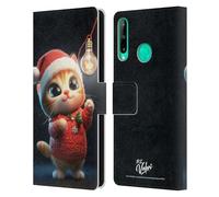 Head Case Designs Officially Licensed D.S. Valori Kitty Christmas Light Kitty And Puppy Leather Wallet Case Compatible With Huawei P40 lite E