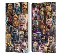 Head Case Designs Officially Licensed D.S. Valori Kitty Kingdom Kitty And Puppy Leather Wallet Case Compatible With Amazon Fire Max 11 2023