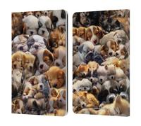 Head Case Designs Officially Licensed D.S. Valori Puppy Dreams Kitty And Puppy Leather Wallet Case Compatible With Kindle Paperwhite 1/2 / 3