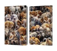 Head Case Designs Officially Licensed D.S. Valori Puppy Dreams Kitty And Puppy Leather Wallet Case Compatible With Apple iPad Pro 12.9 2020/2021/2022