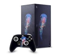 Head Case Designs Officially Licensed Dave Loblaw Blue Jellyfish Sea 2 Game Console Wrap and Game Controller Skin Bundle Compatible With Xbox Series X