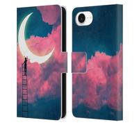 Head Case Designs Officially Licensed Dave Loblaw Boy Painting Moon Clouds Sci-Fi And Surreal Leather Wallet Case Compatible With Apple iPhone 16e