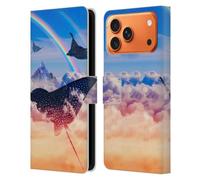 Head Case Designs Officially Licensed Dave Loblaw Cloud Rays Rainbow Sci-Fi And Surreal Leather Wallet Case Compatible With Apple iPhone 17 Pro Max