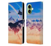 Head Case Designs Officially Licensed Dave Loblaw Cloud Rays Rainbow Sci-Fi And Surreal Leather Wallet Case Compatible With Apple iPhone 17