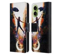 Head Case Designs Officially Licensed Dave Loblaw Dancing In The Moonlight Sci-Fi And Surreal Leather Wallet Case Compatible With Apple iPhone 17